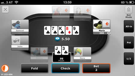 PartyPoker Mobile Poker Table